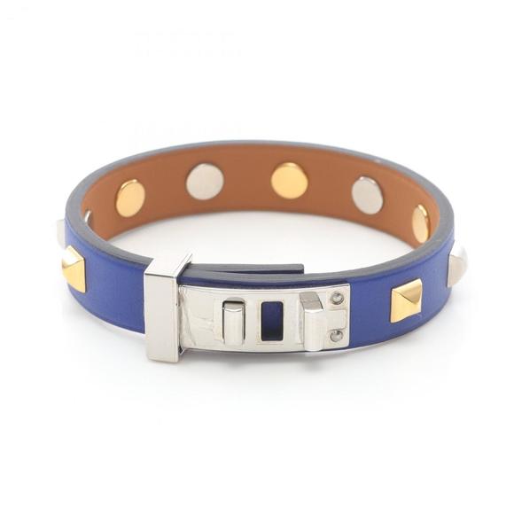 HERMES Blue Leather Charm Bracelet - Picture 1 of 8